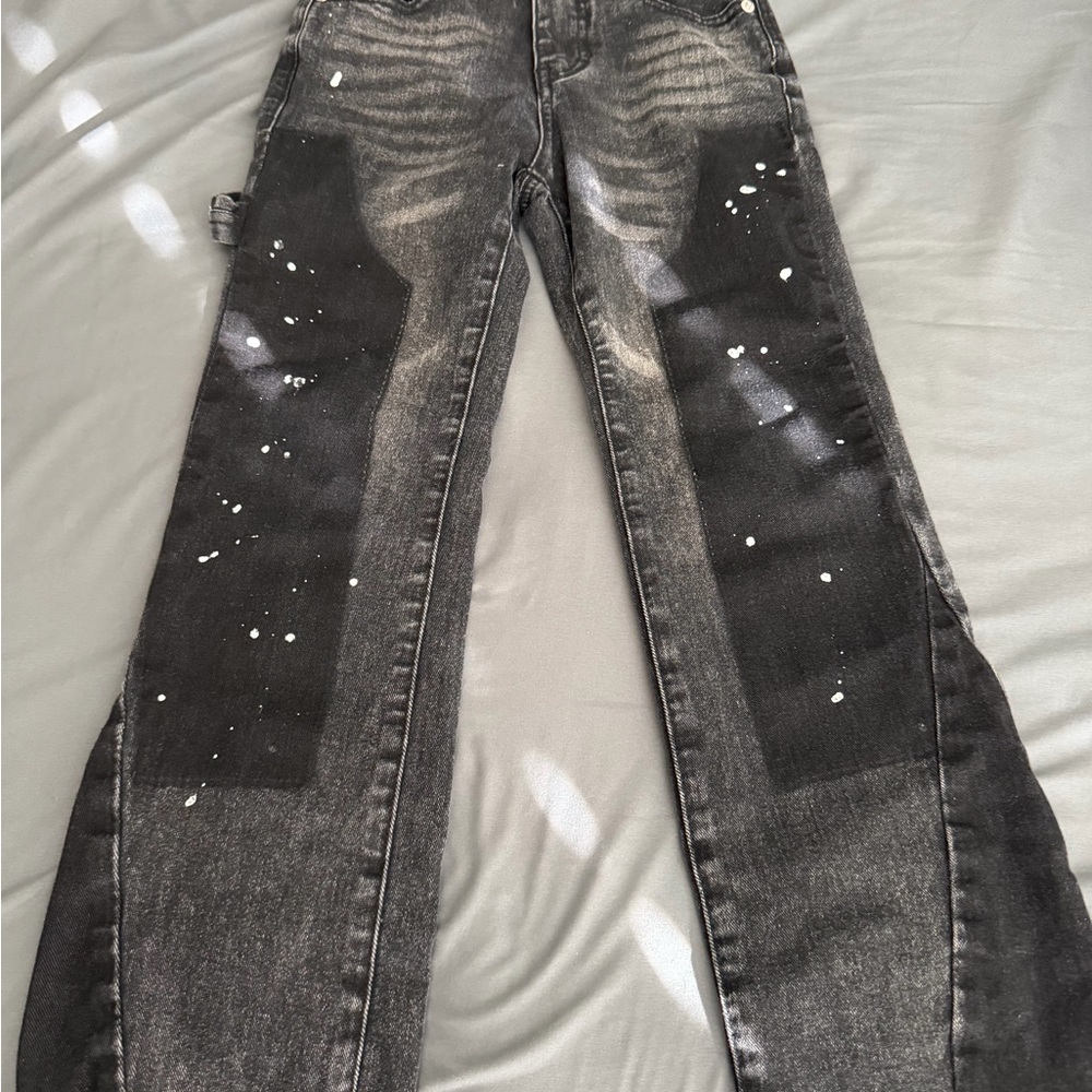 Fashion Nova Kids Black Splatter Jeans